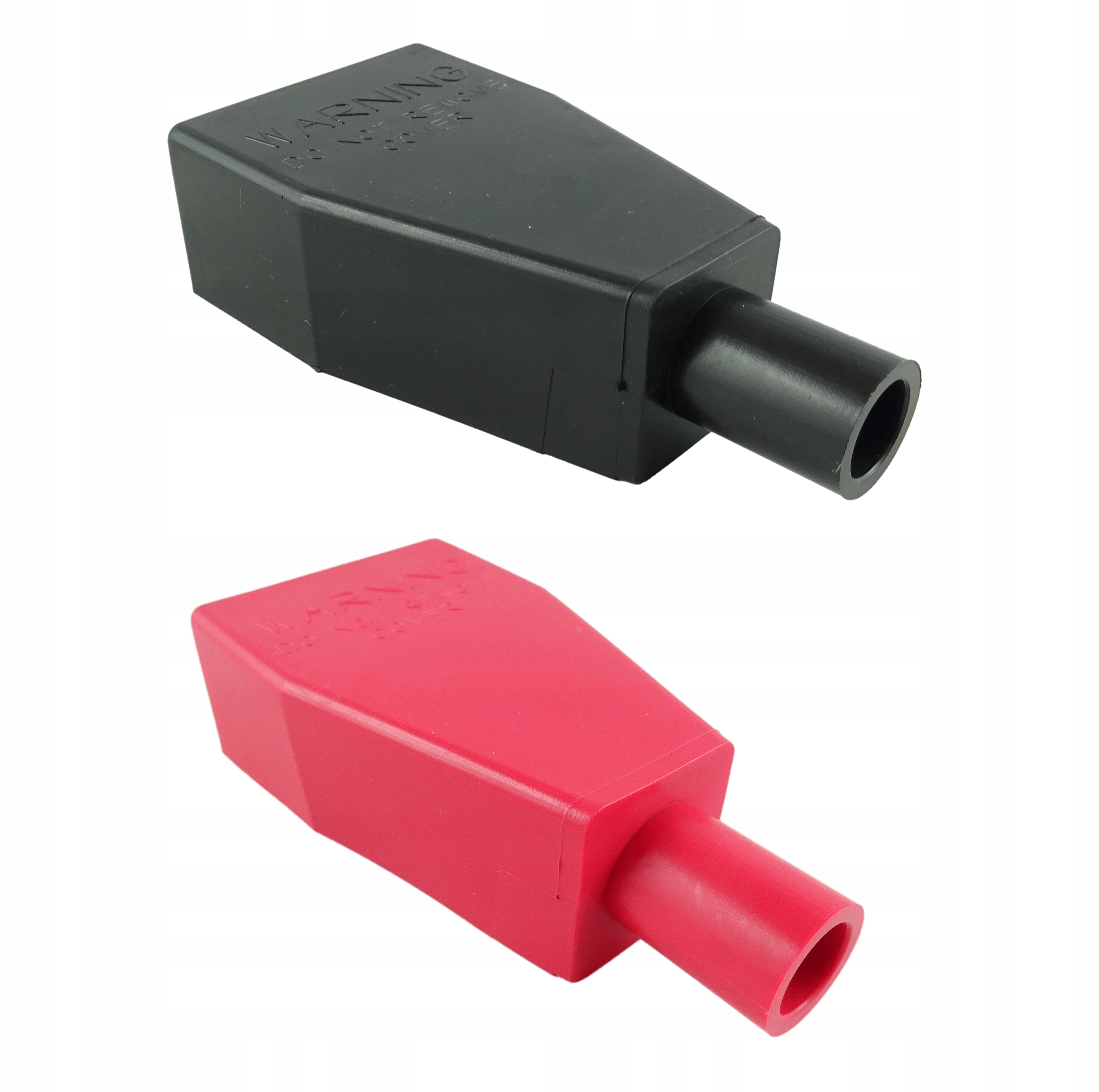 Osłona gumowa na klemę / izolator - czerwona + czarna - trapez, fi 0,97mm