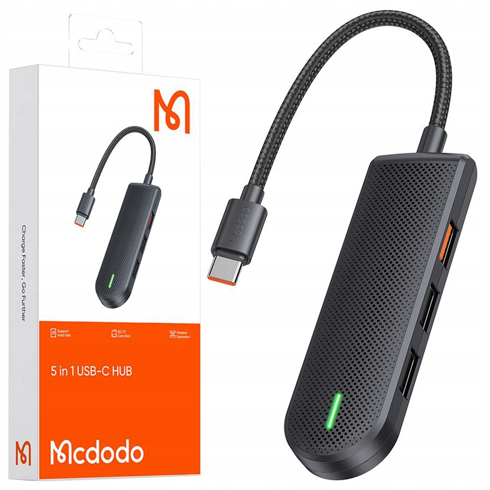 Mcdodo Hub Usb-c 5-portowy z czytnikiem kart Sd/tf 20 Gbps