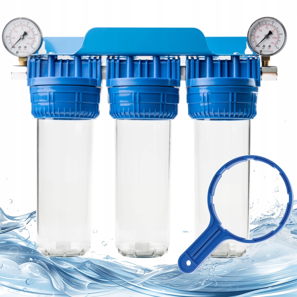 Třístupňový trubkový systém s manometry 3/4" Green Filter