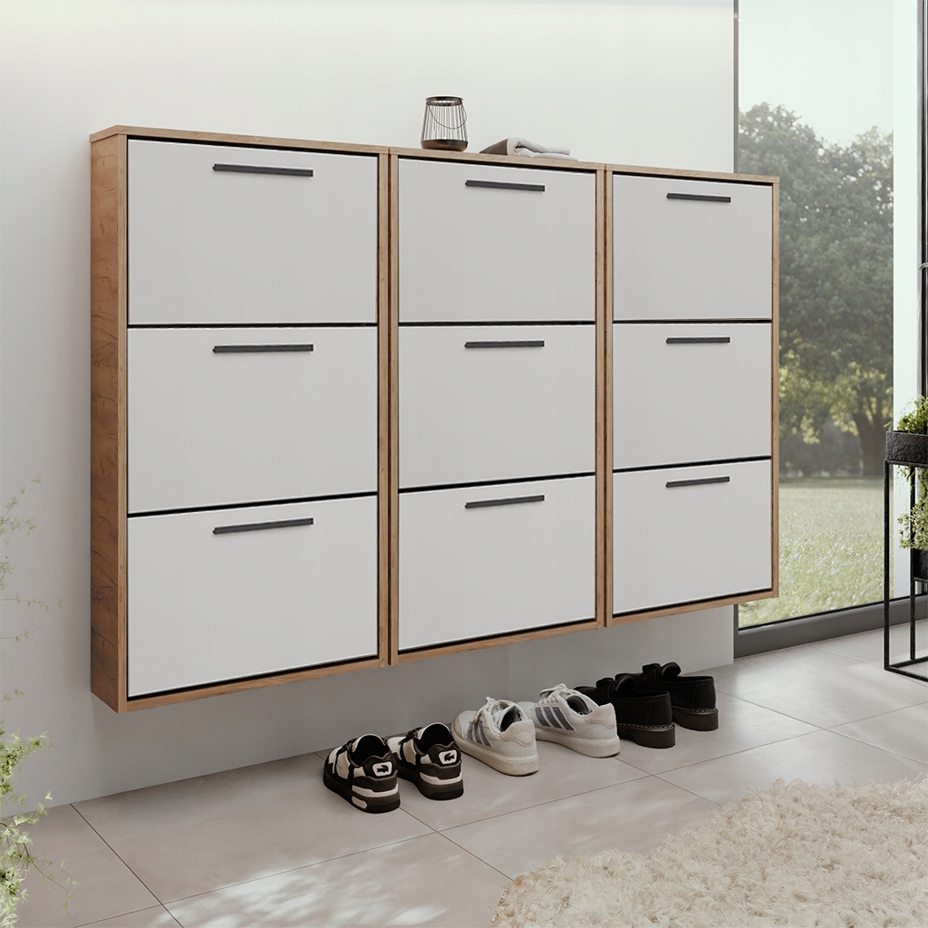 Botník s výklopným závěsem Jasper Mini X3 dub craft bílá