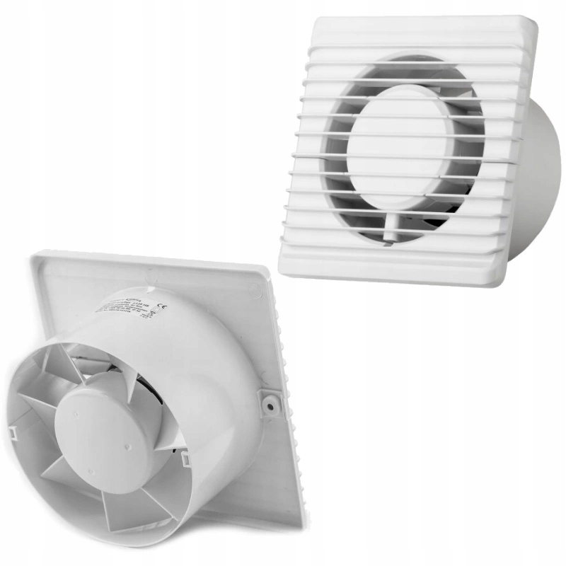 Domácí koupelnový ventilátor 125 mm Snímač vlhkosti Časový spínač Bílý