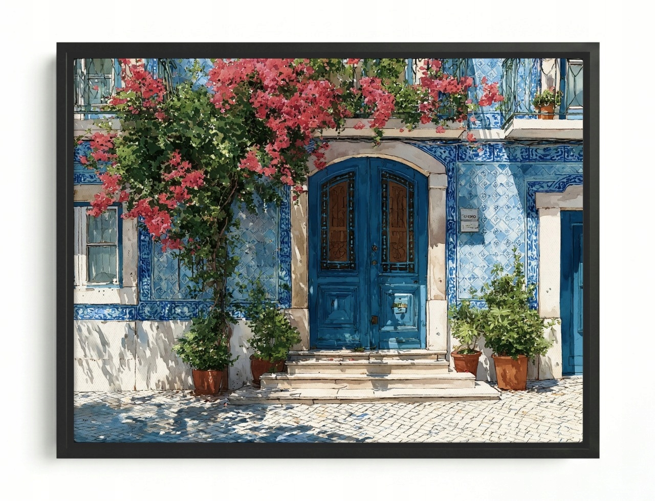 Obraz Rám American Box Město Španělsko Portugalsko Dveře Azulejo 80x60