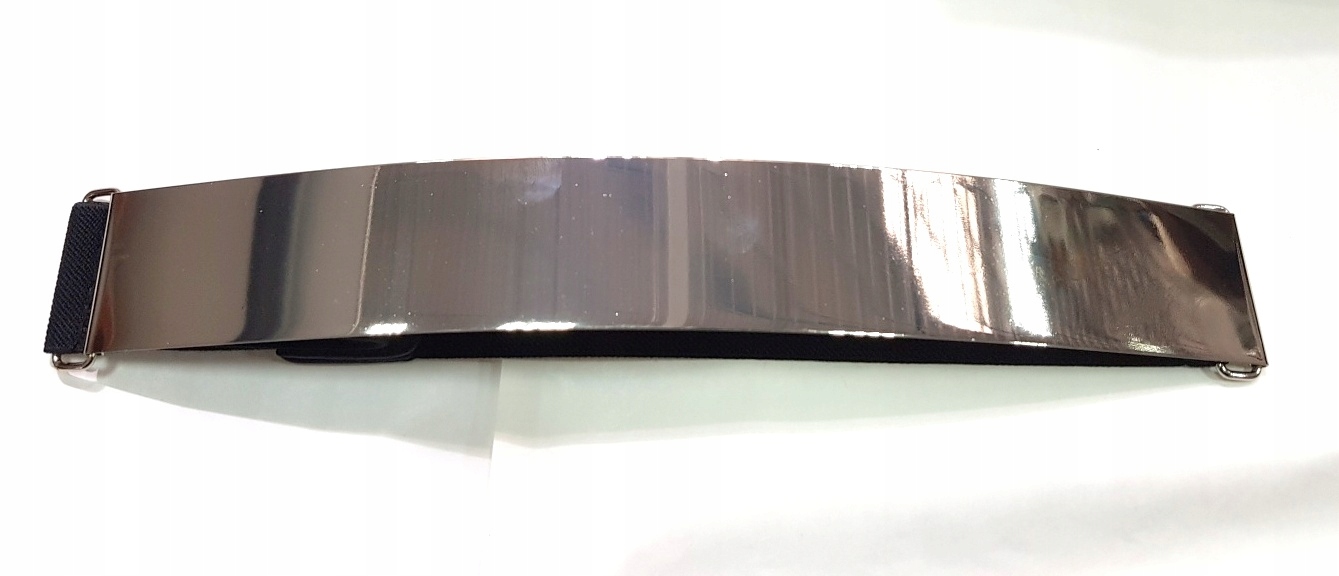 PASEK złoty BLACHA GUMA MIRROR 4 x 30cm SREBRNY