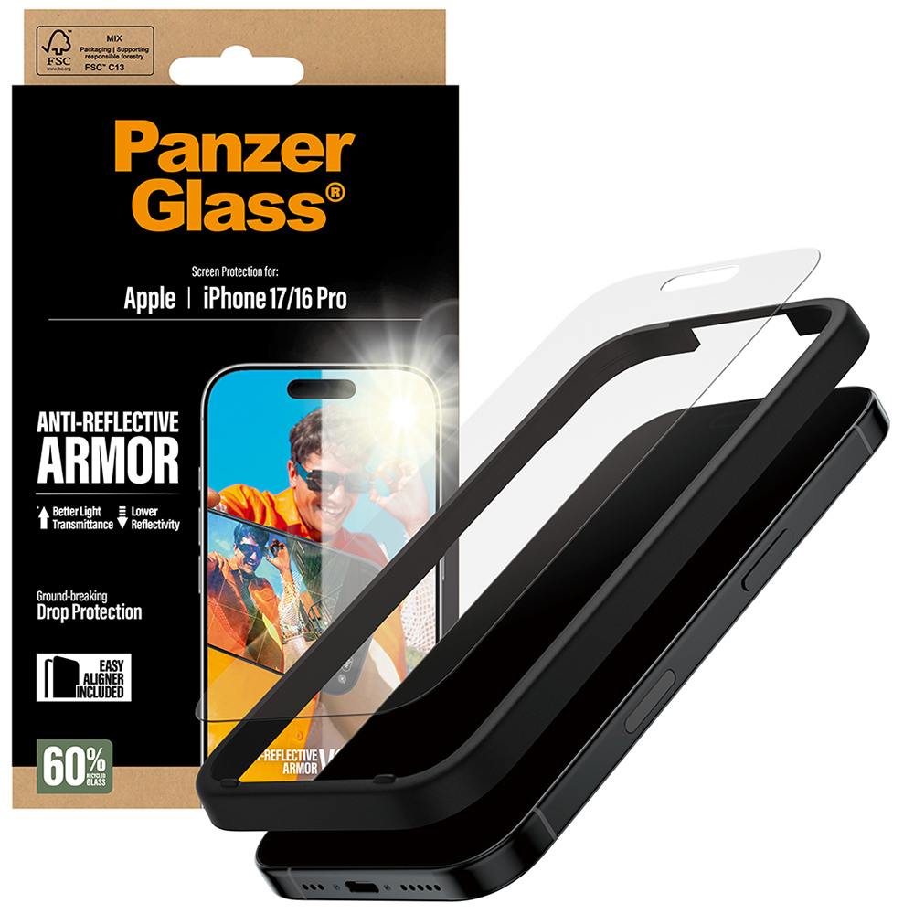 PanzerGlass ochranné sklo Anti-Reflective Armor pre iPhone 17/16 Pro…