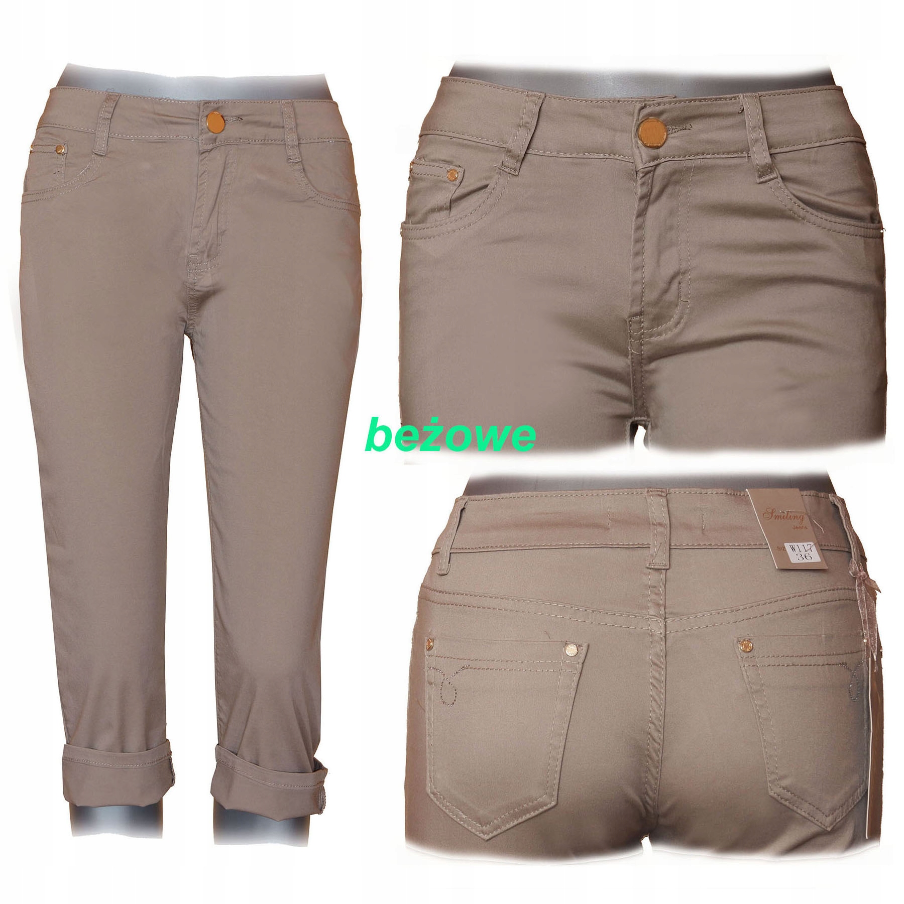 

Damskie spodnie Rybaczki Wyższy Stan 44 2XL