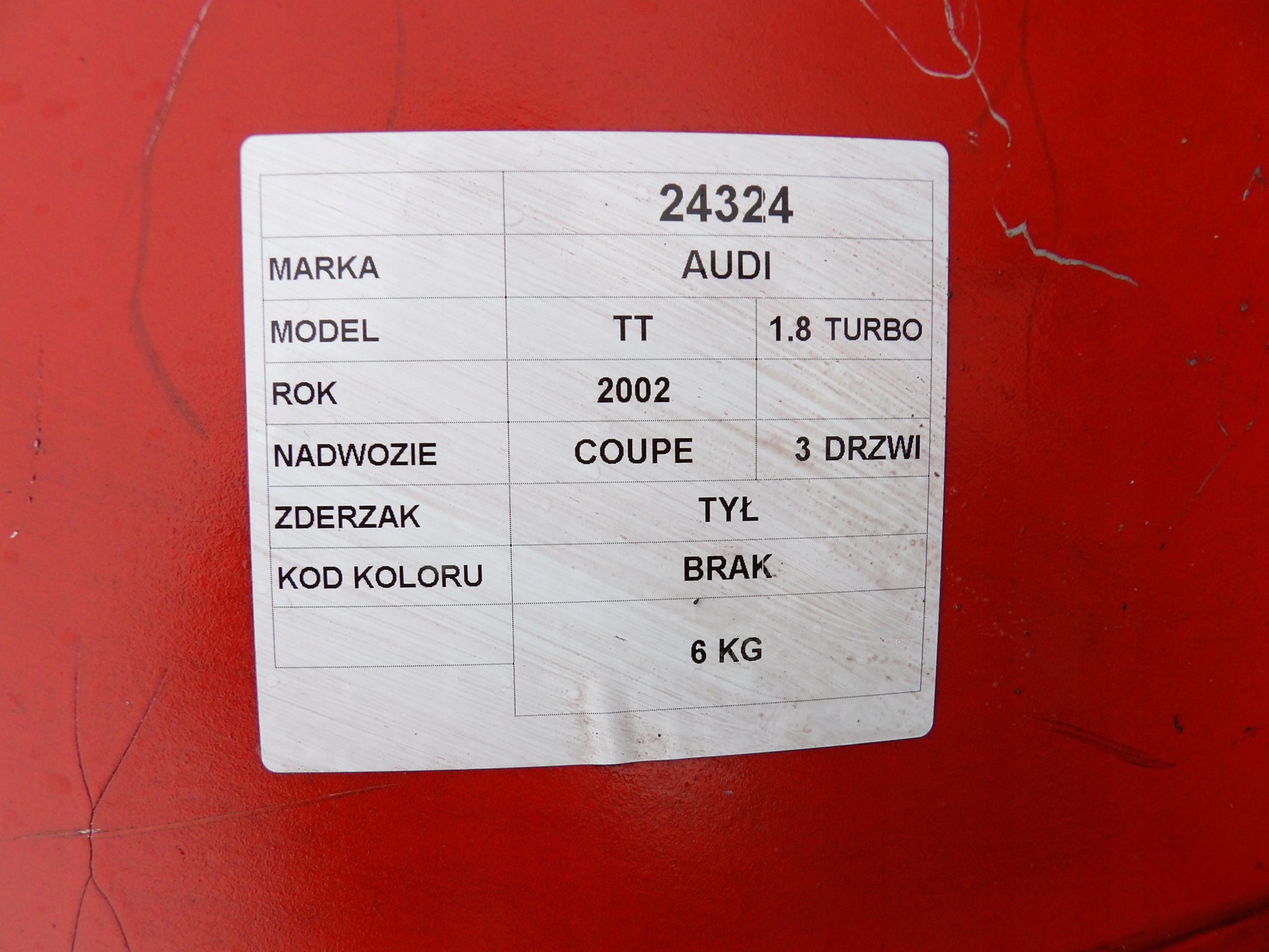 AUDI TT 8N bumper rear part