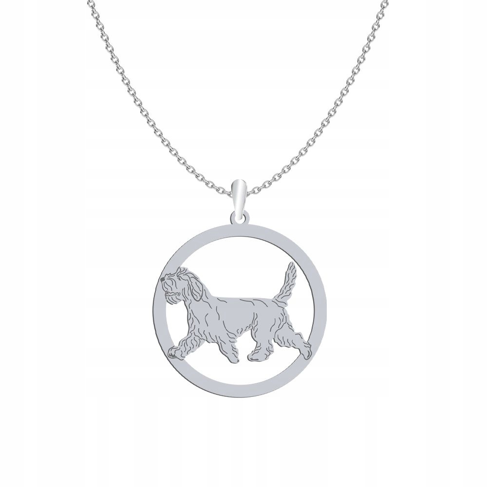 Náhrdelník Malý Basset Gryfon Wandejský Stříbro 925 Řetízek Žena Gravírování