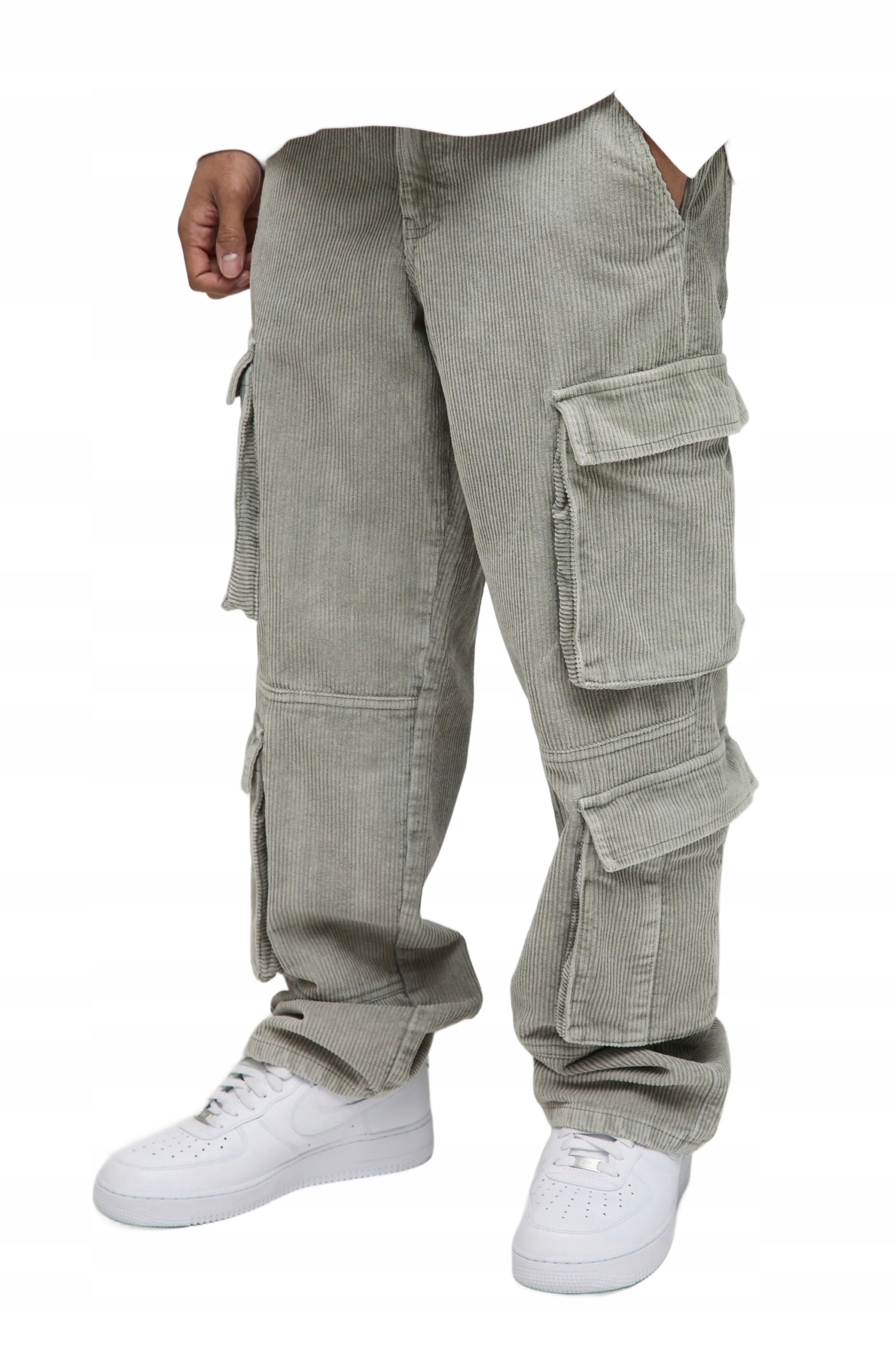 Boohooman Šedé Pánské Chinos Kalhoty S Kapsami Na Suchý Zip 28 Z3A