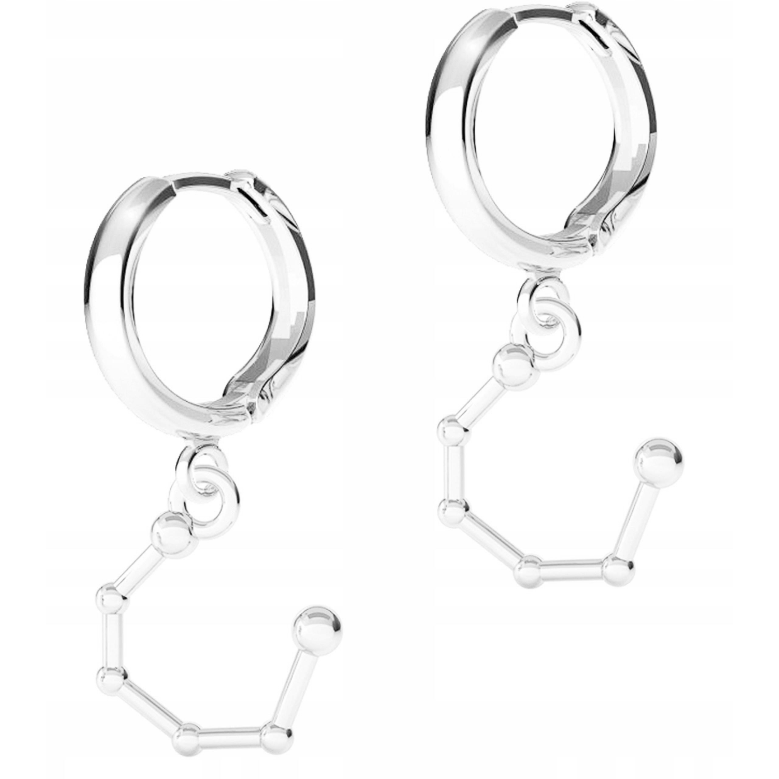 Stříbrné Náušnice s souhvězdím Vesmír Souhvězdí Nebe Stříbro 925