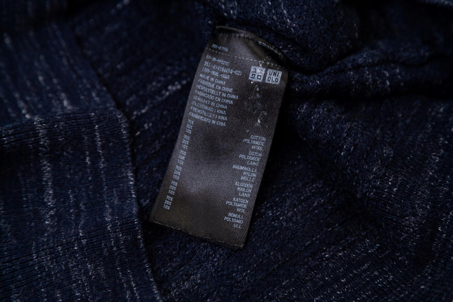 UNIQLO sweter bawełniany Męski M blend wool Zapięcie brak