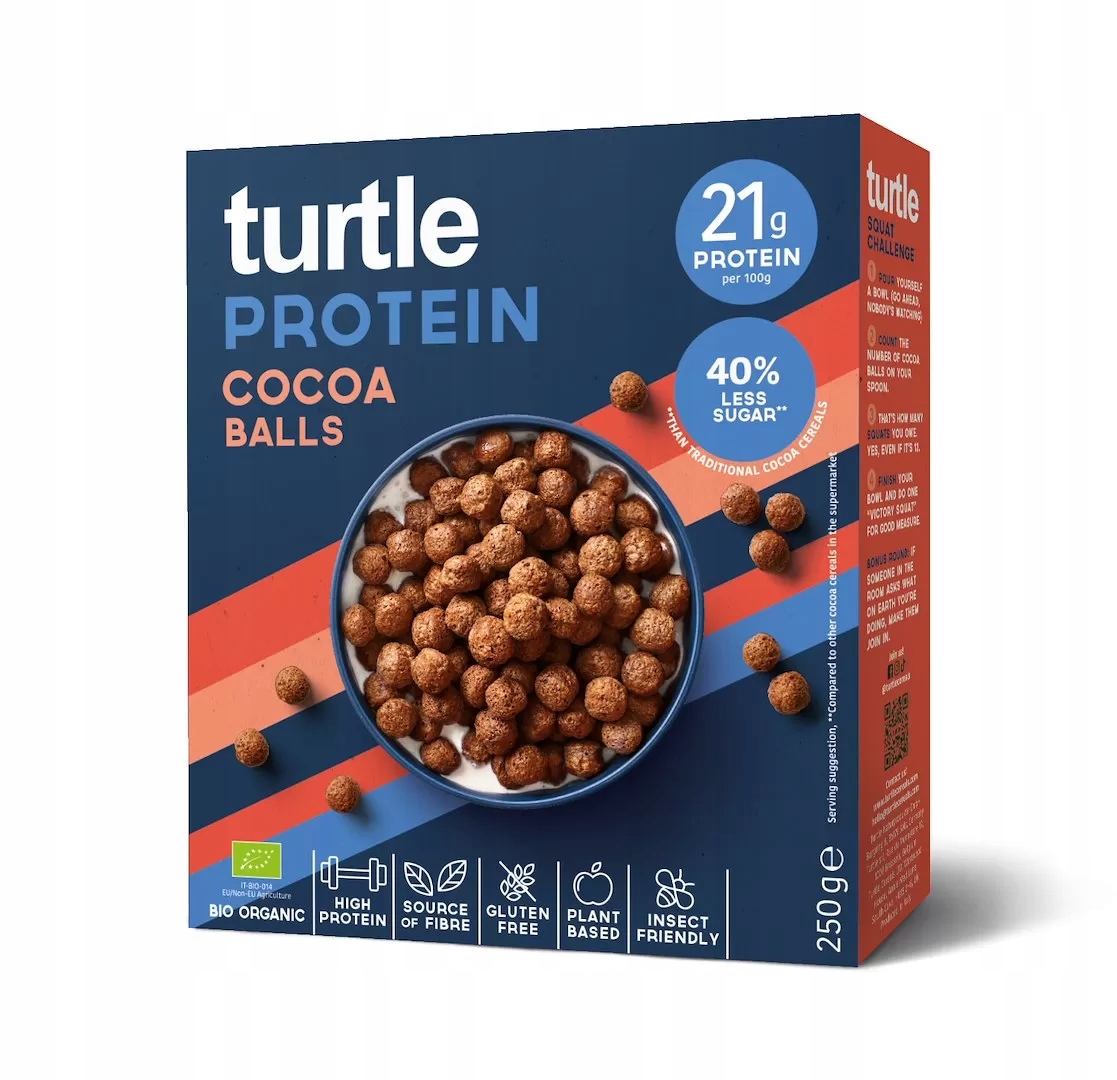 Kakaové Bezlepkové Proteinové Kuličky Bio 250 g Turtle