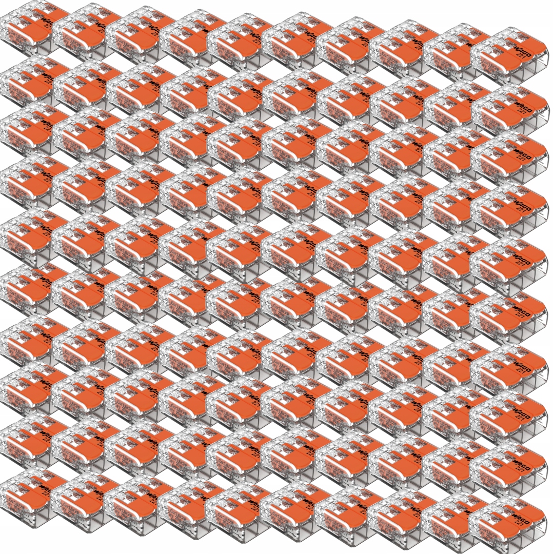 100x Wago 221-413 Rychlospojka 3x0,14-4 Spojka
