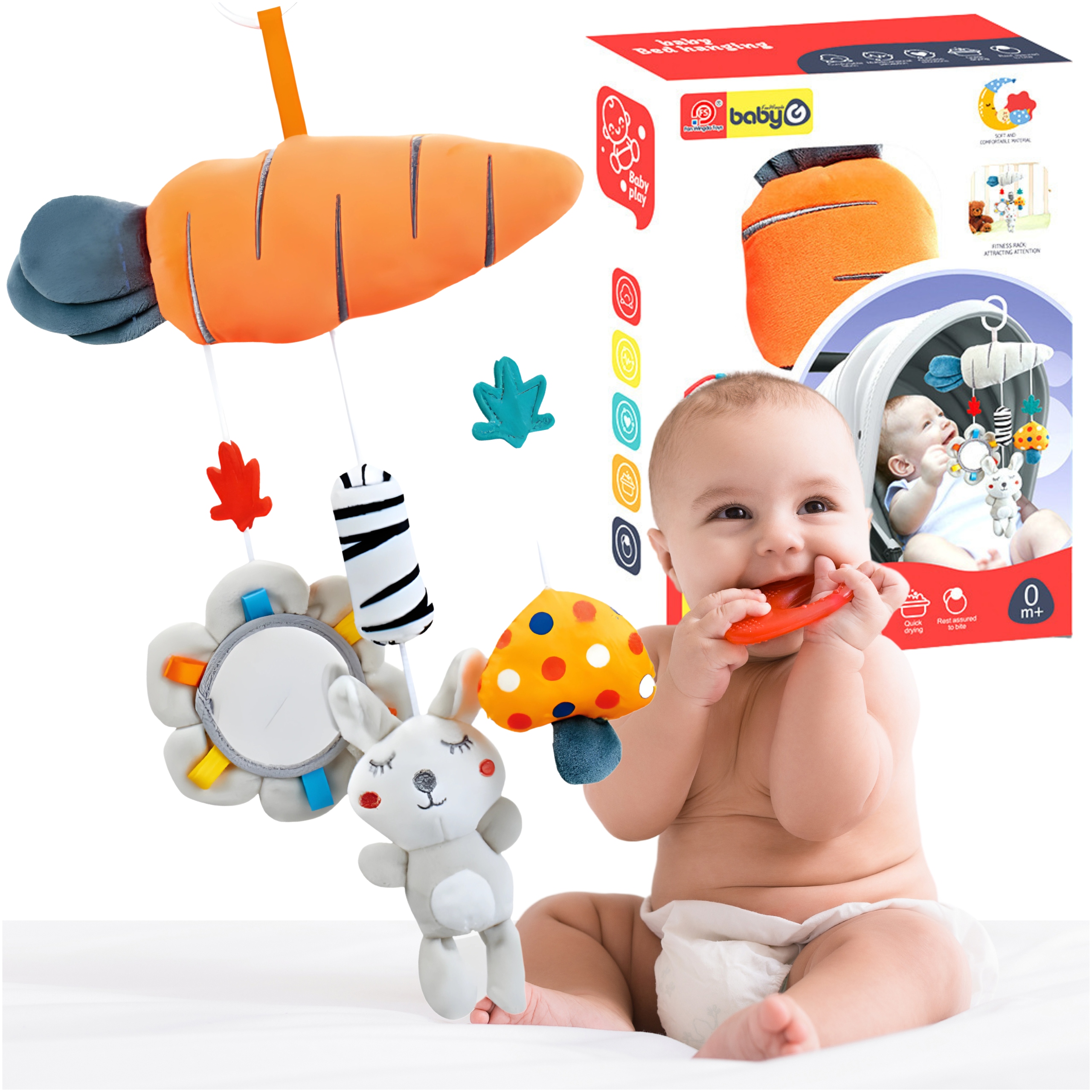 SENSORYCZNA ZAWIESZKA DO WÓZKA ŁÓŻECZKA FOTELIKA SAMOCHODU ZABAWKA DZIECI