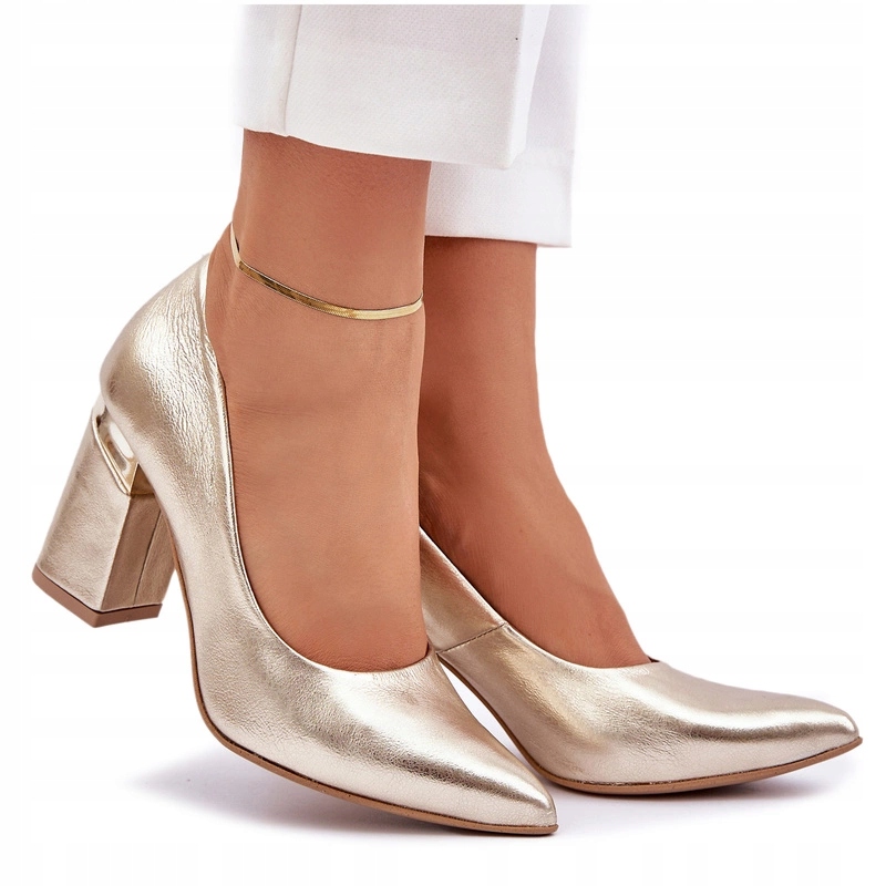 Kožené Lodičky Lewski 3117 Zlaté 36