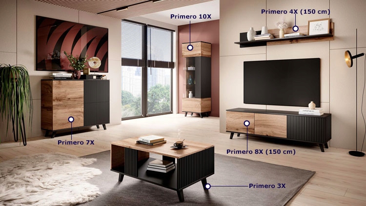 PÓŁKA WISZĄCA NA ŚCIANĘ DO SALONU SYPIALNI LOFTOWA Kolekcja Elior