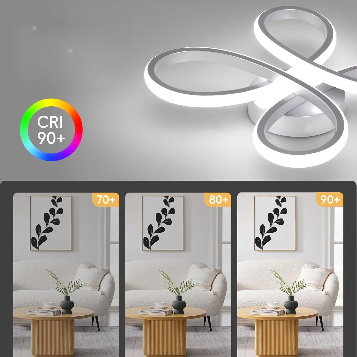 LAMPA WISZĄCA SUFITOWA NOWOCZESNA LED PLAFON ŻYRANDOL SYPIALNIA 30W Kolor biały