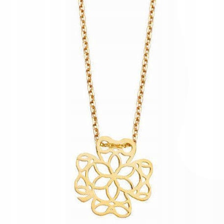 

Złoty naszyjnik 333 Celebrytka Ażurowa Koniczynka