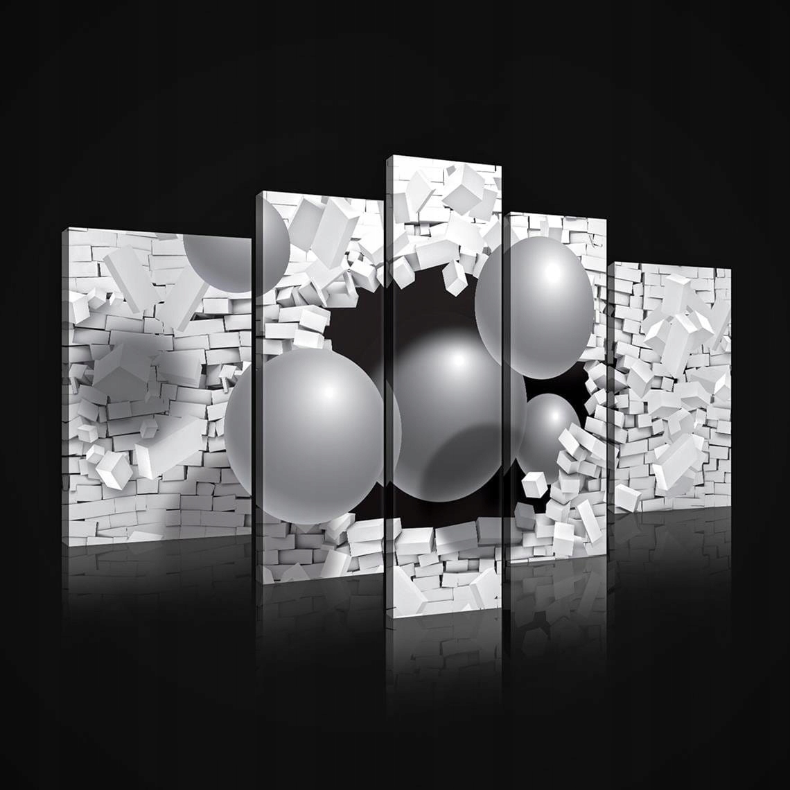 Obraz 170x100 Abstrakcia 3D efekt stena čierna biela šedá textúra
