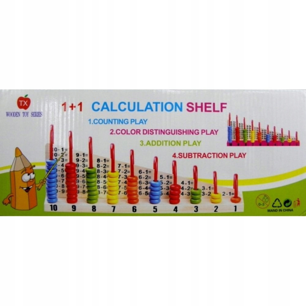 DWUSTRONNE LICZYDŁO drewno MONTESSORI edukacyjne EAN (GTIN) 5907443038582