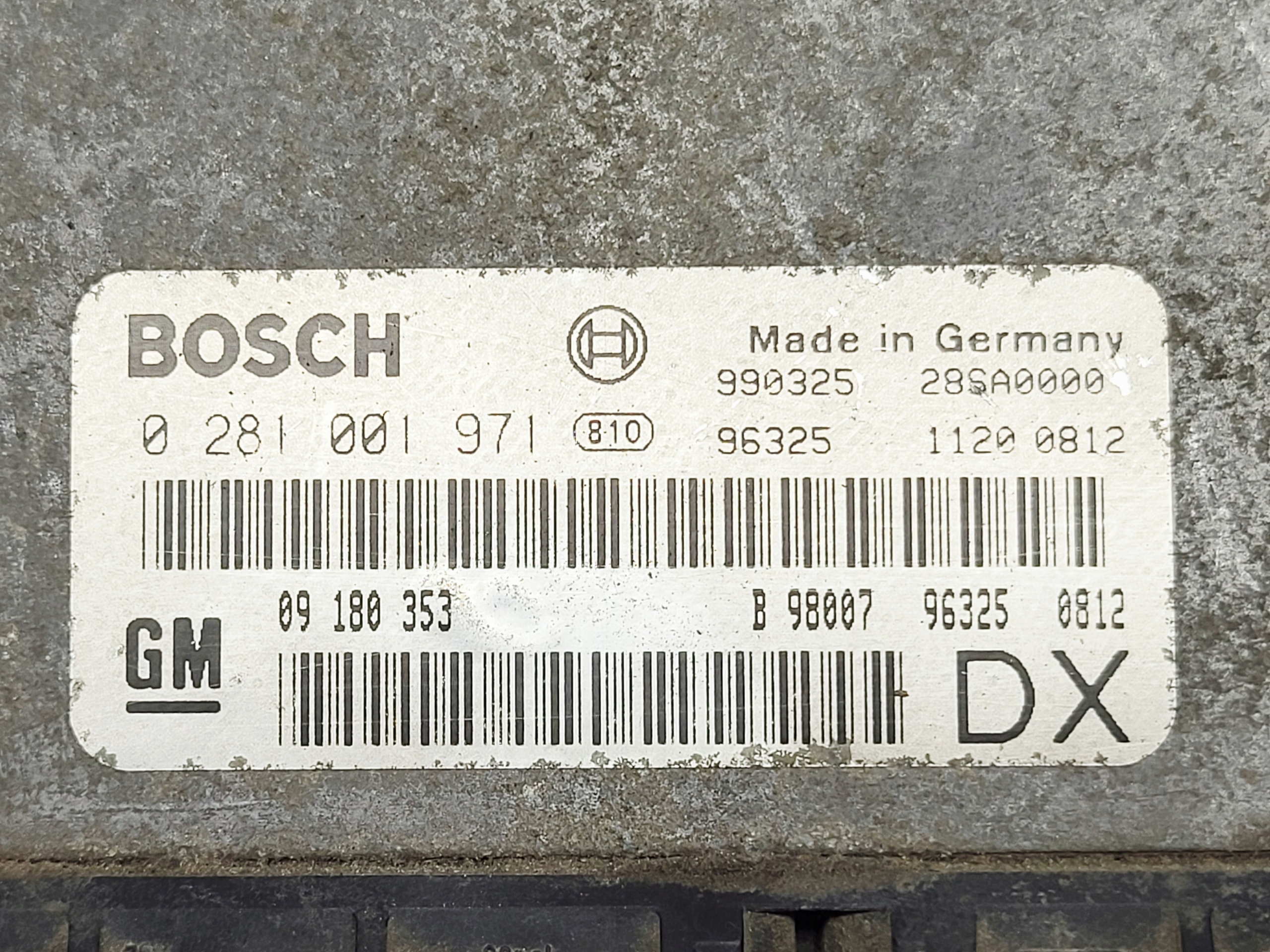 computer control unit of the engine OPEL ASTRA G 0281001971 09180353 DX
