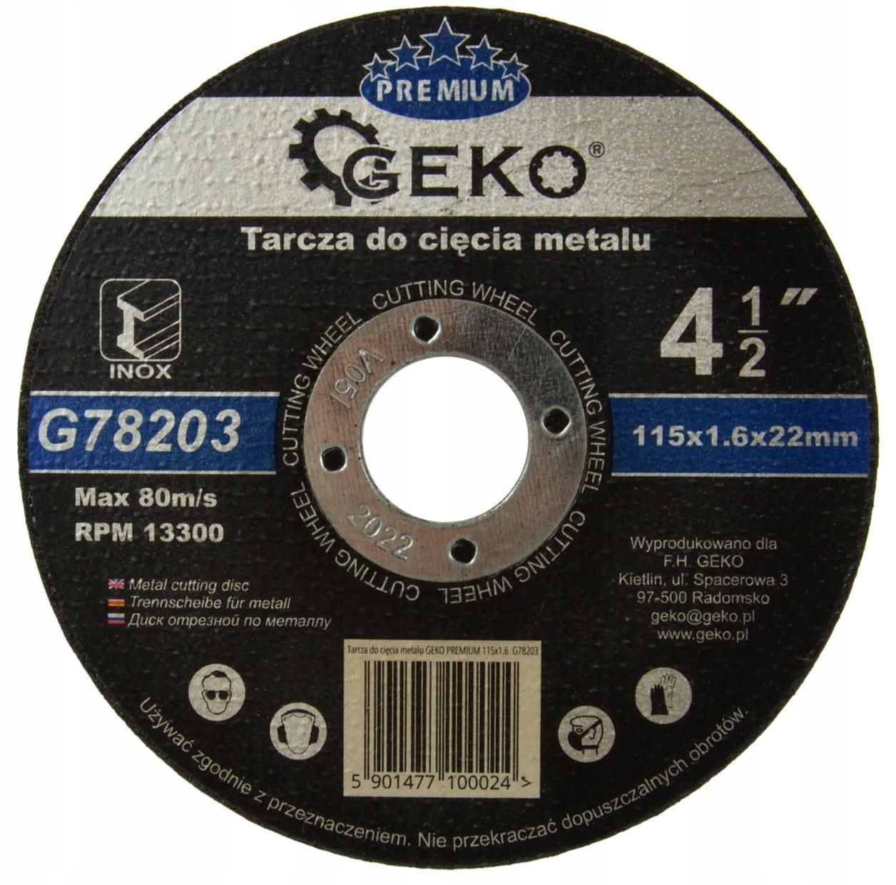 

Tarcza do cięcia metalu 1.6 x 115 x 22 szlifierka