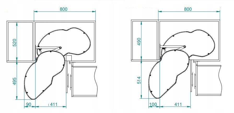 Nerka półka kosz corner OPTIMA REJS 800/450 Lewa Producent Rejs