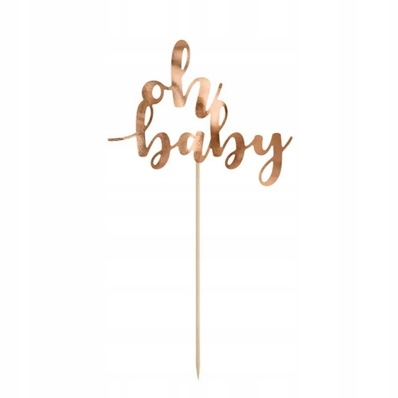 

Topper na tort Baby Shower oh baby Rosegold