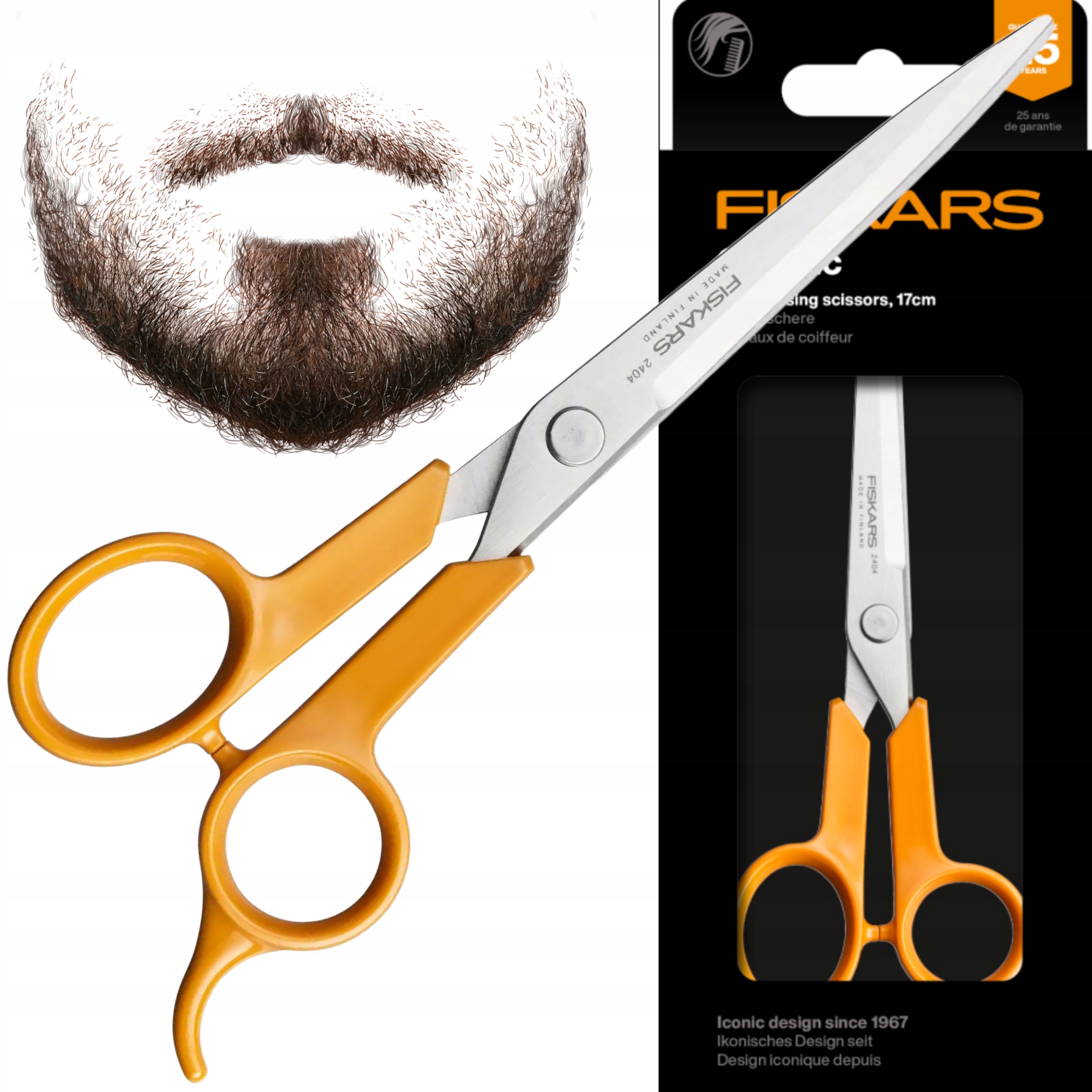 Nůžky Fiskars Klasické Kadeřnické Na Vlasy Nůžky Barber 17 CM Pevné