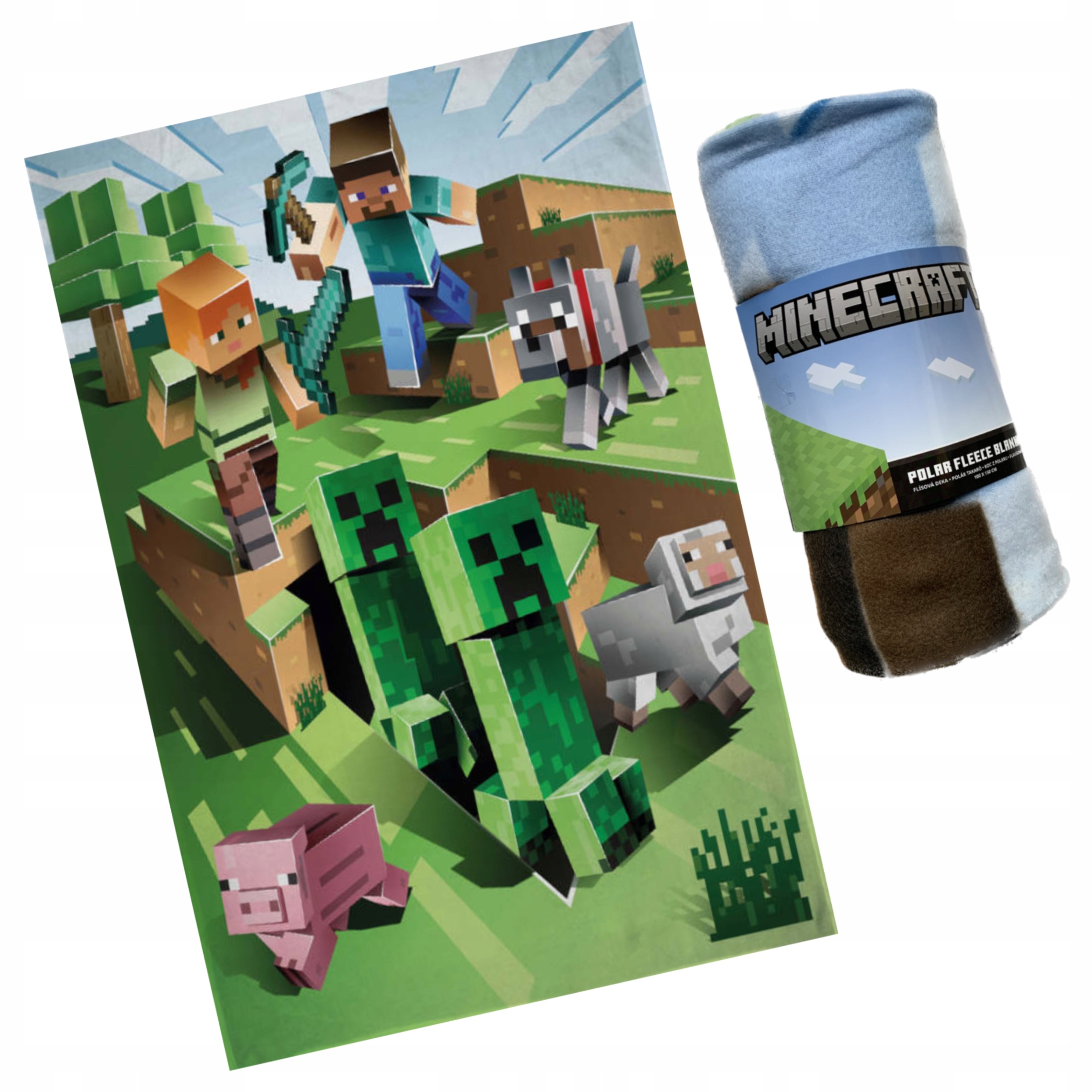 Koc narzuta z polaru Minecraft Creeper 150x100 cm