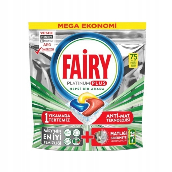 Levně Fairy Platinum Plus All In One Lemon, Kapsle Do Myčky, 75KS