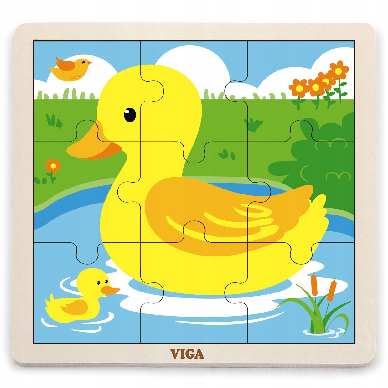 

Viga Poręczne Drewniane Puzzle Kaczuszka 9 el