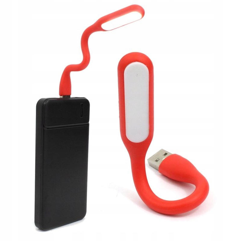 SLIM GUMOWA LAMPKA DO LAPTOPA NA USB czerwona