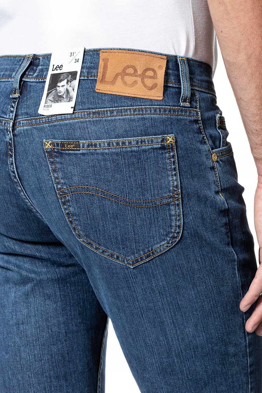 LEE RIDER MĘSKIE SPODNIE JEANSOWE SLIM W42 L34 Nazwa koloru producenta MID WASHED