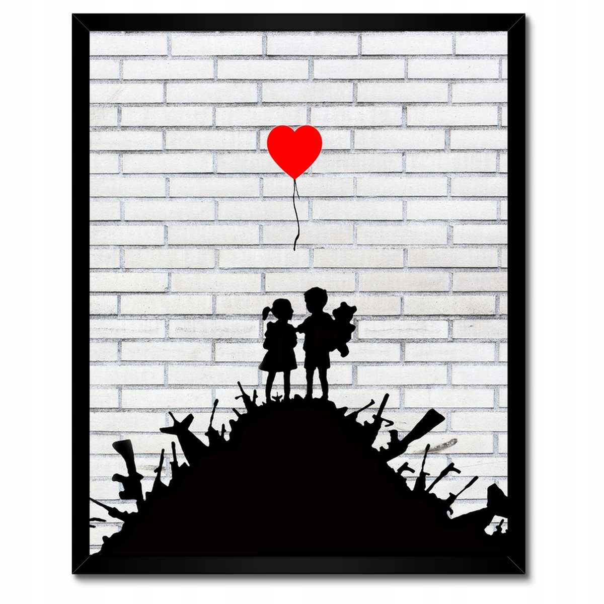 Plakáty v rámu 40x50 Banksy Sterta zbraně Balon