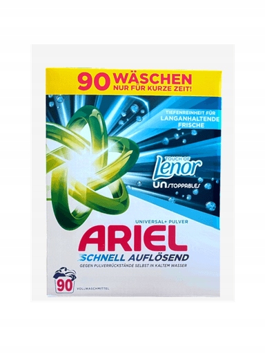 Levně Prášek na praní Ariel Universal+Touch Of Lenor Unstoppable 4,95 kg 90 praní