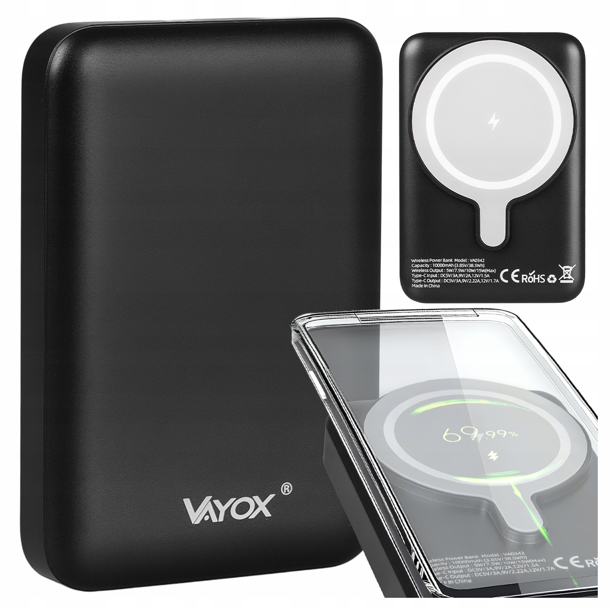 Powerbank Z Magsafe 20W Indukcyjny Usb-c Power Bank Szybki 10000mAh Vayox