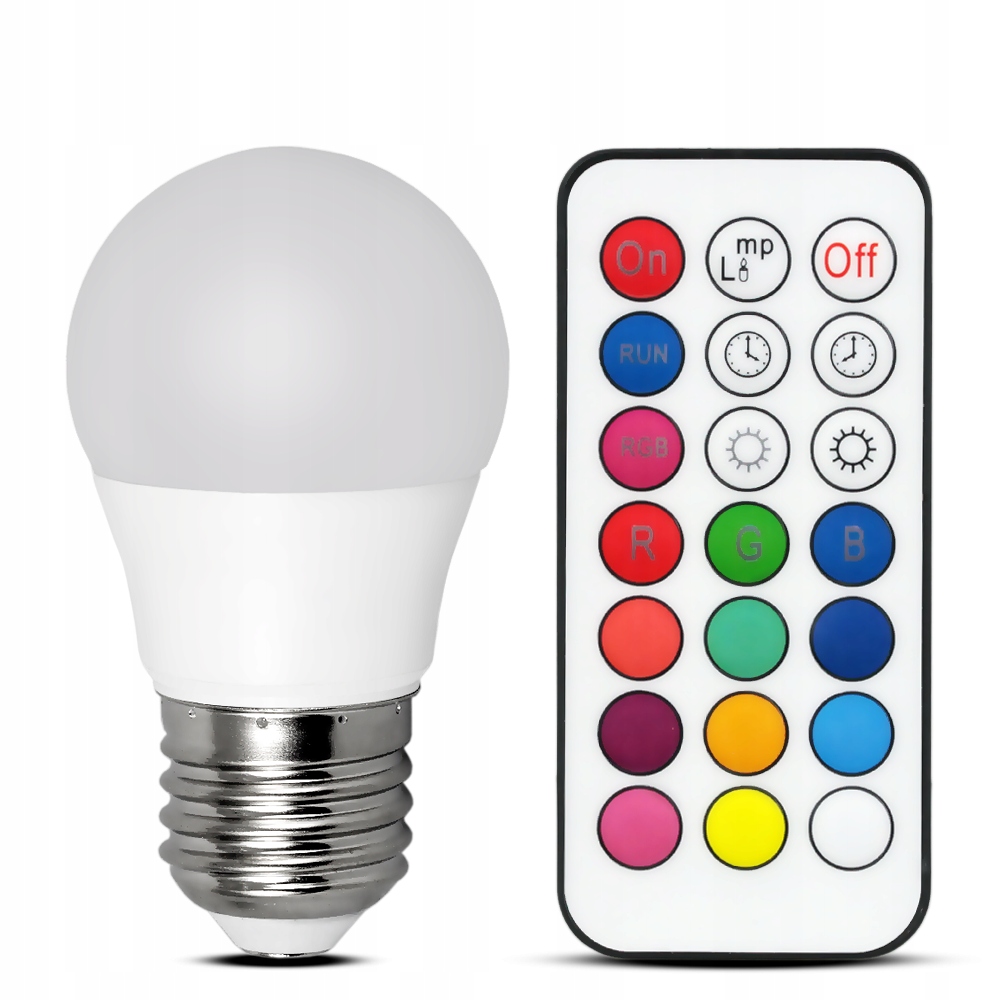 

Żarówka Na Pilota Rgb Led Z Pilotem 5.5W E27 Kulka