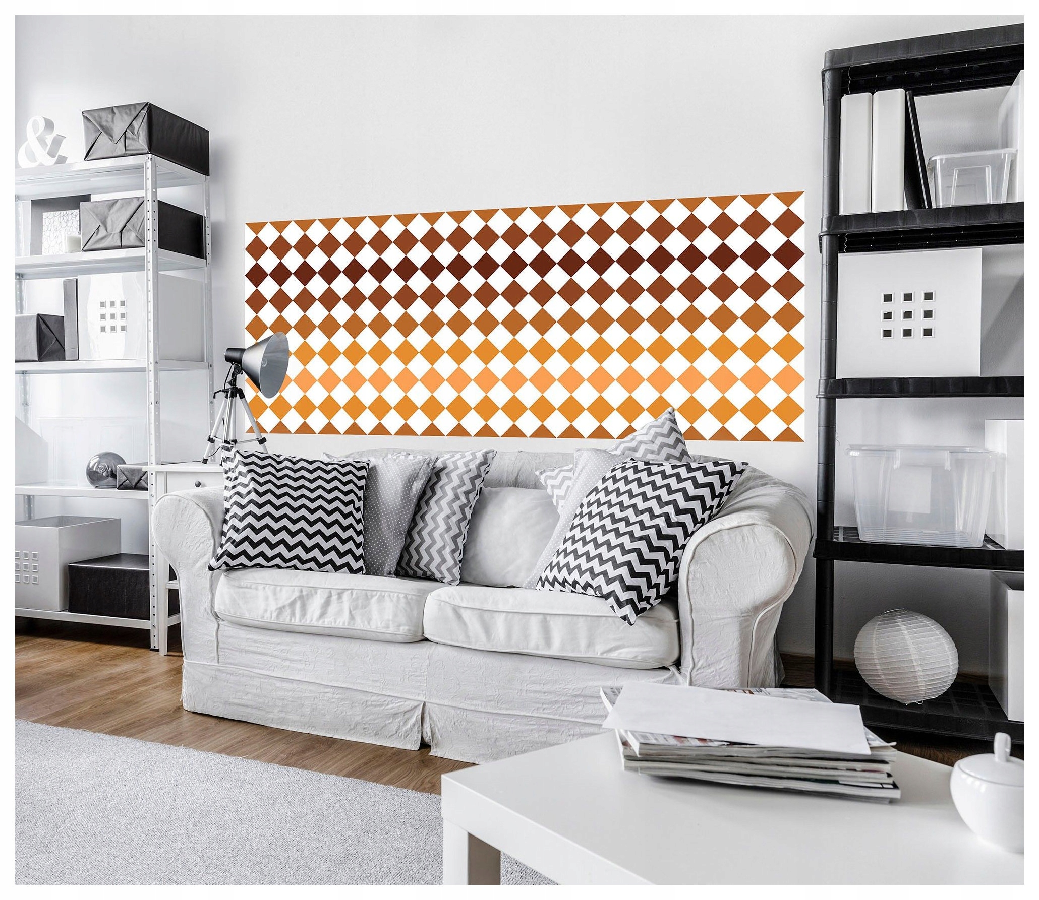 Fototapeta Romby a diamanty Geometrie 250x104 Vzor v Bezachu a Bílé lepidlo