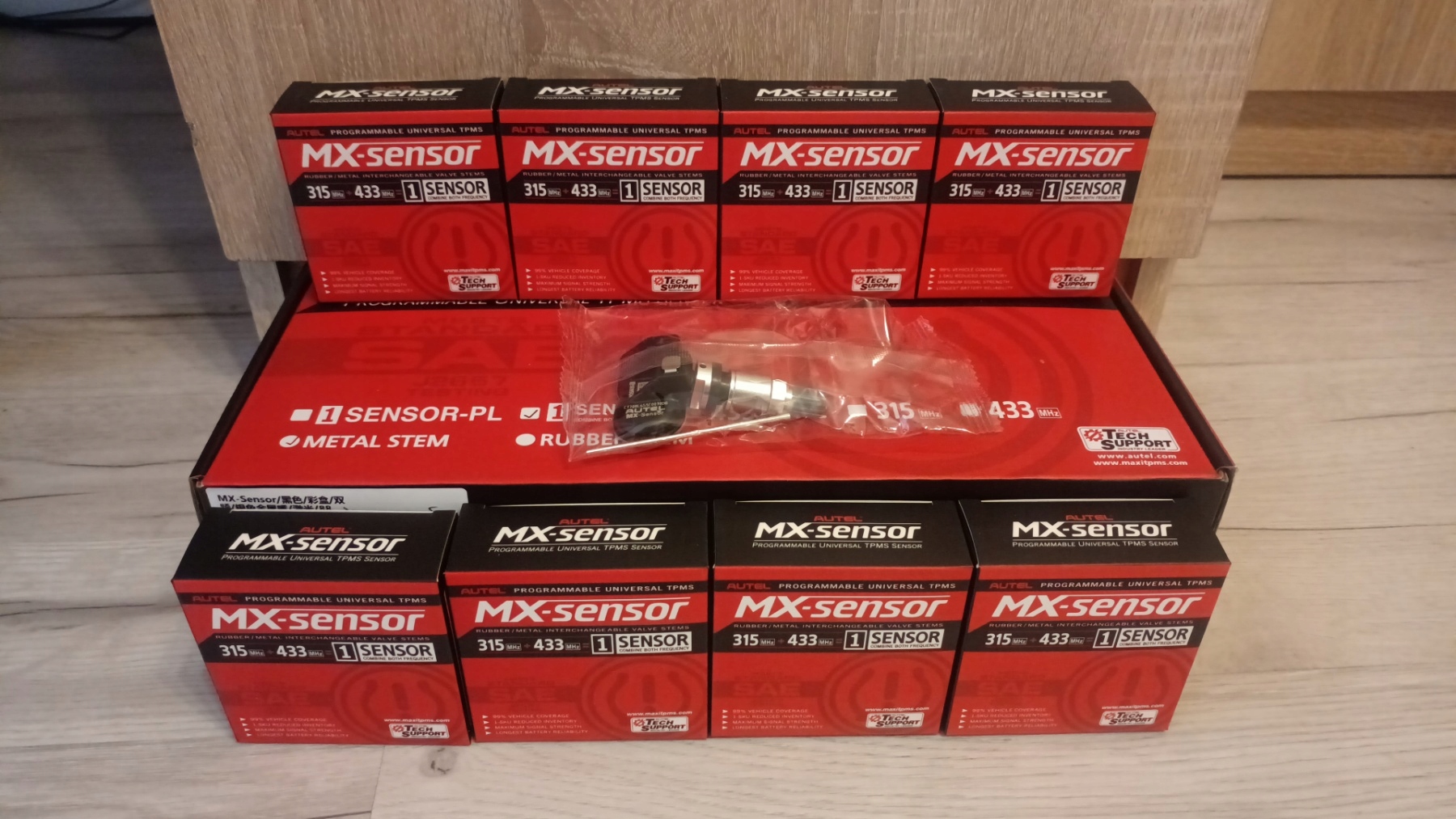 Sada 8× Snímač tlaku pneumatík Tpms Autel 1-Sensor MX 315/433 MHz