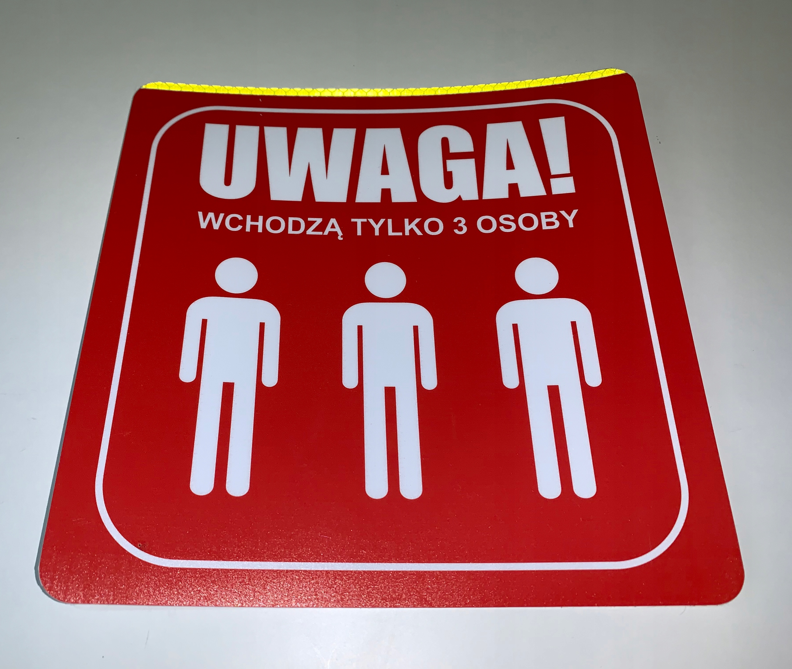Tabliczka Informacyjna Uwaga Wchodzą Tylko 3 Osoby Marka inna