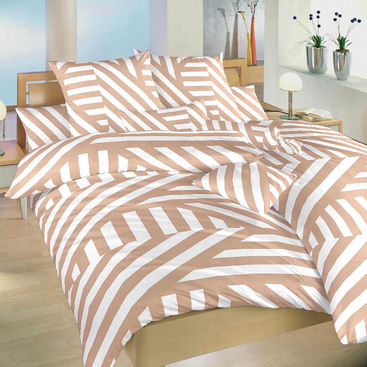 Dadka Povlečení bavlna Zebra světle hnědá 140x200, 70x90 cm