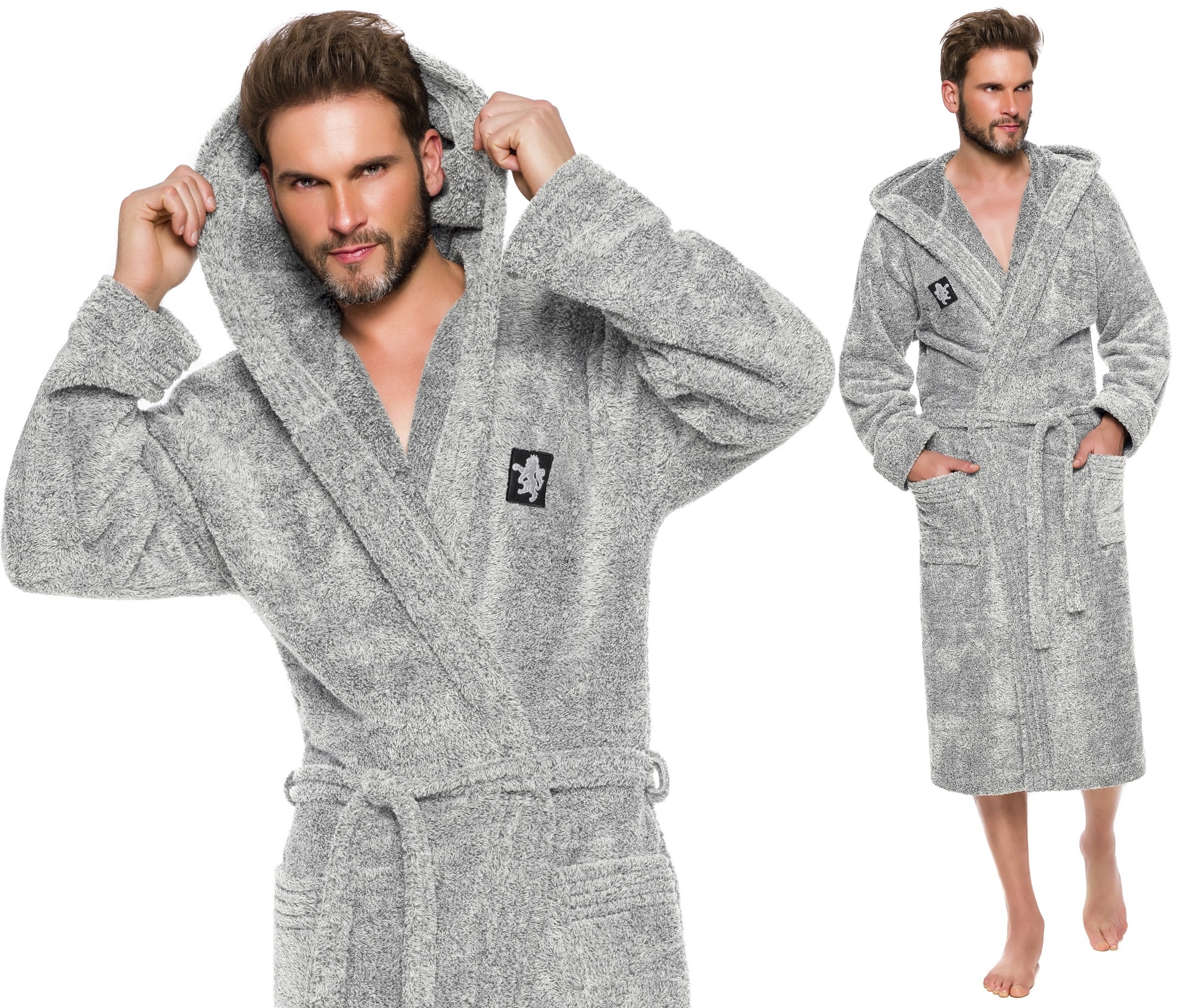 

Długi Gruby Ciepły Szlafrok Męski Z Kapturem XXXL