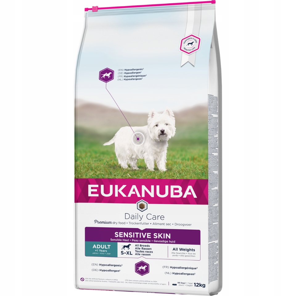 Levně Eukanuba Daily Care Sensitive Skin 12 kg