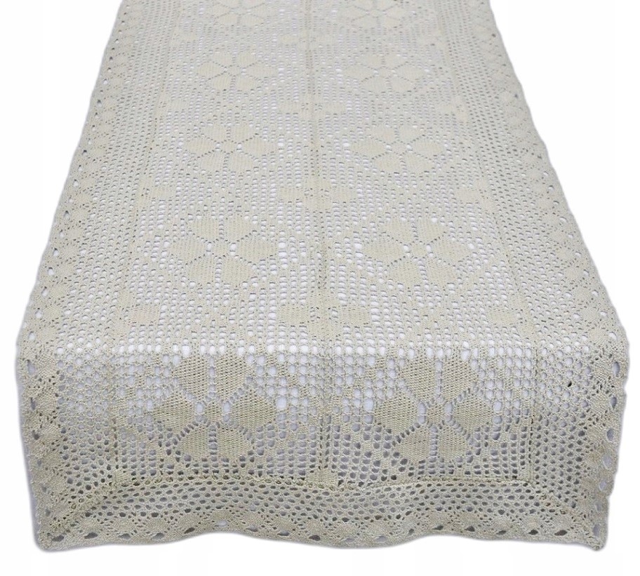Bavlnený háčkovaný obrus 559 140x220, sivý