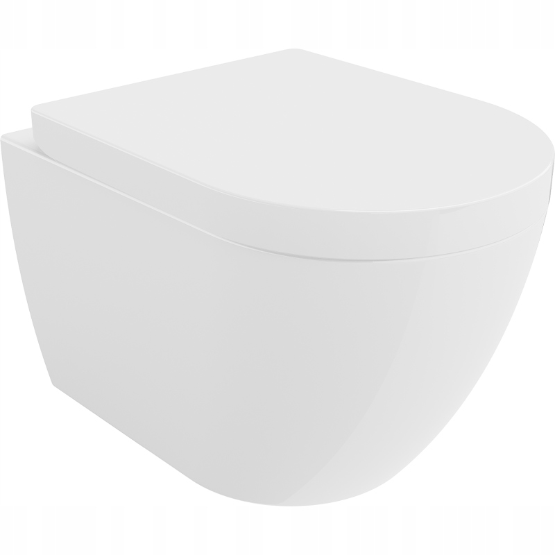 Mexen Lena Wc mísa Rimless s deskou tvrdá, Bílá