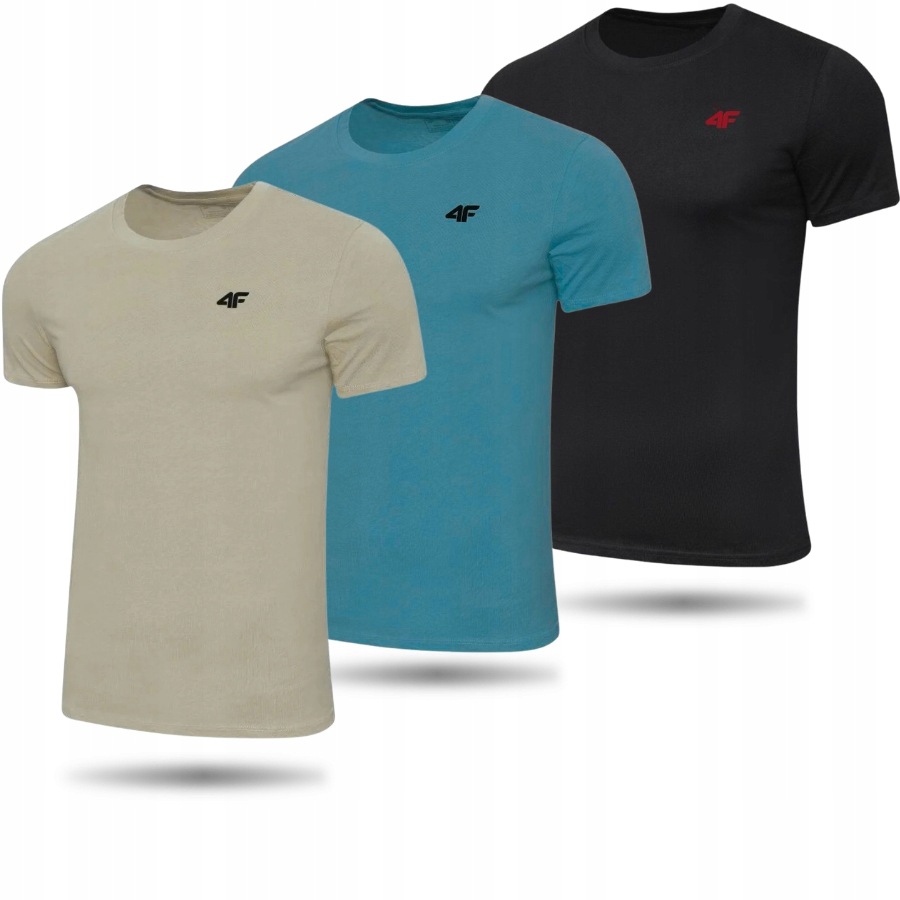 Zestaw 3x Koszulka Męska Sportowa 4F T-shirt Bluzka Na Co Dzień