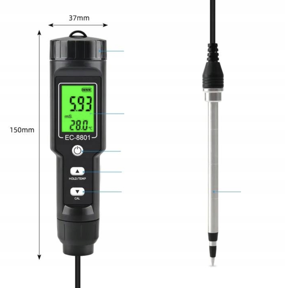 KWASOMIERZ TESTER TERMOMETR MIERNIK PH GLEBY ZIEMI Producent bez marki