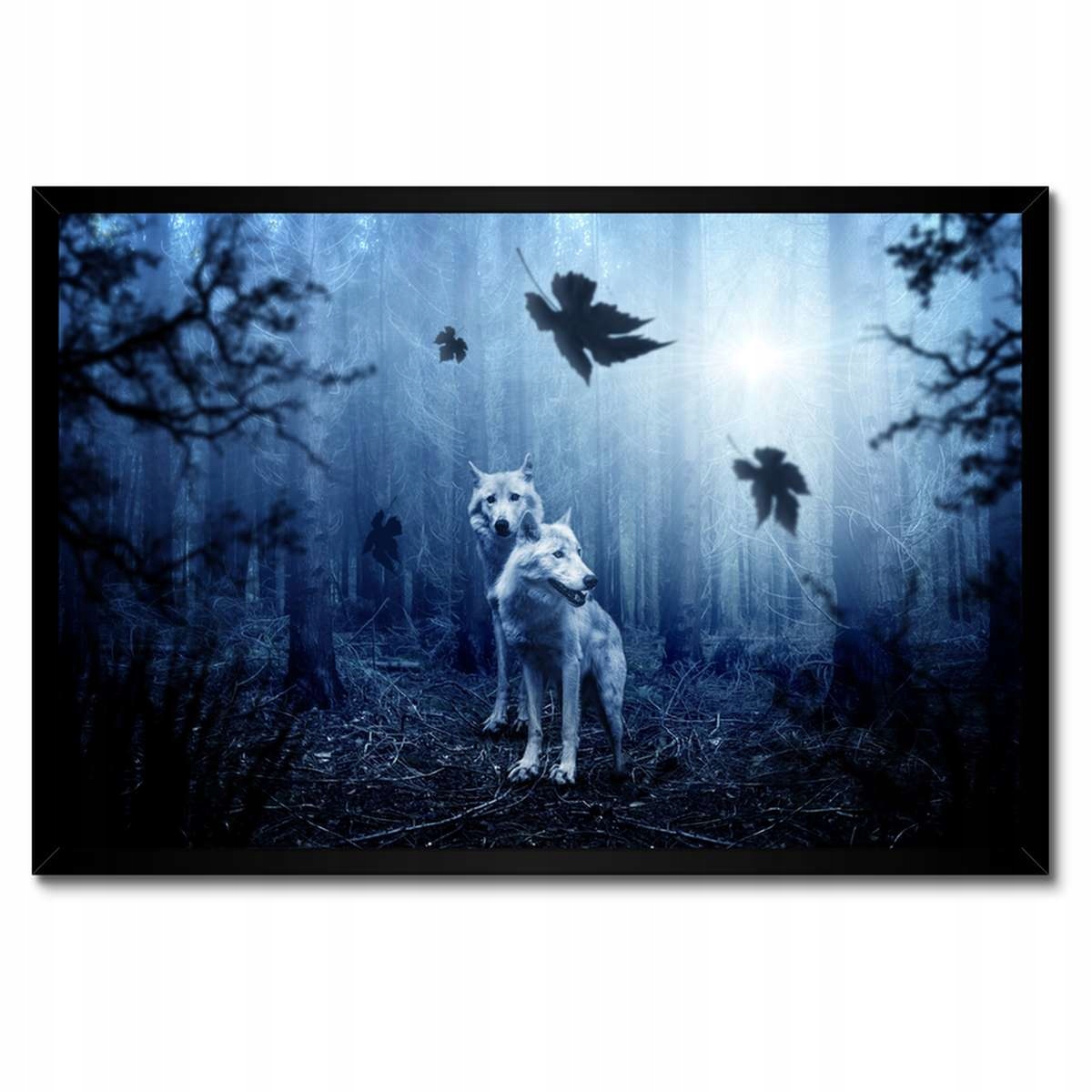 Plakáty v rámu 60x40 Dva vlci v modrém lese