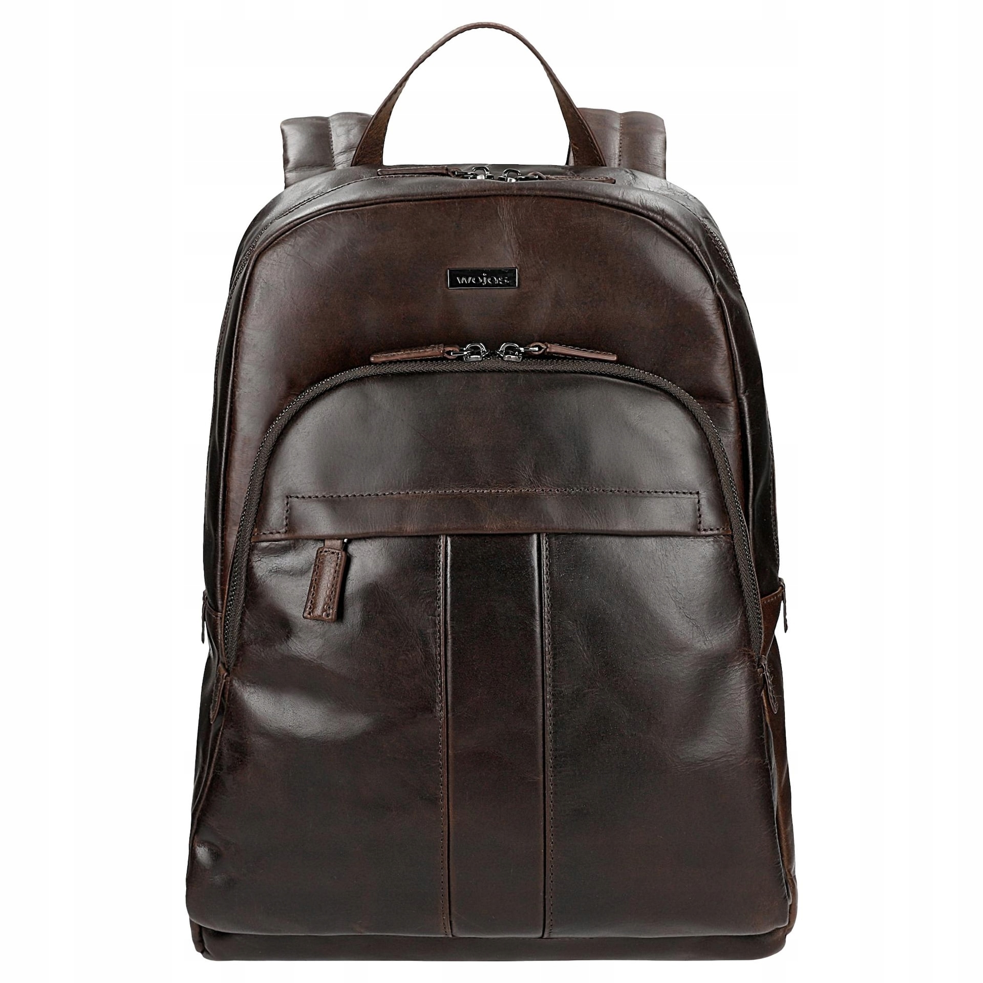 Duży brązowy plecak męski ze skóry licowej