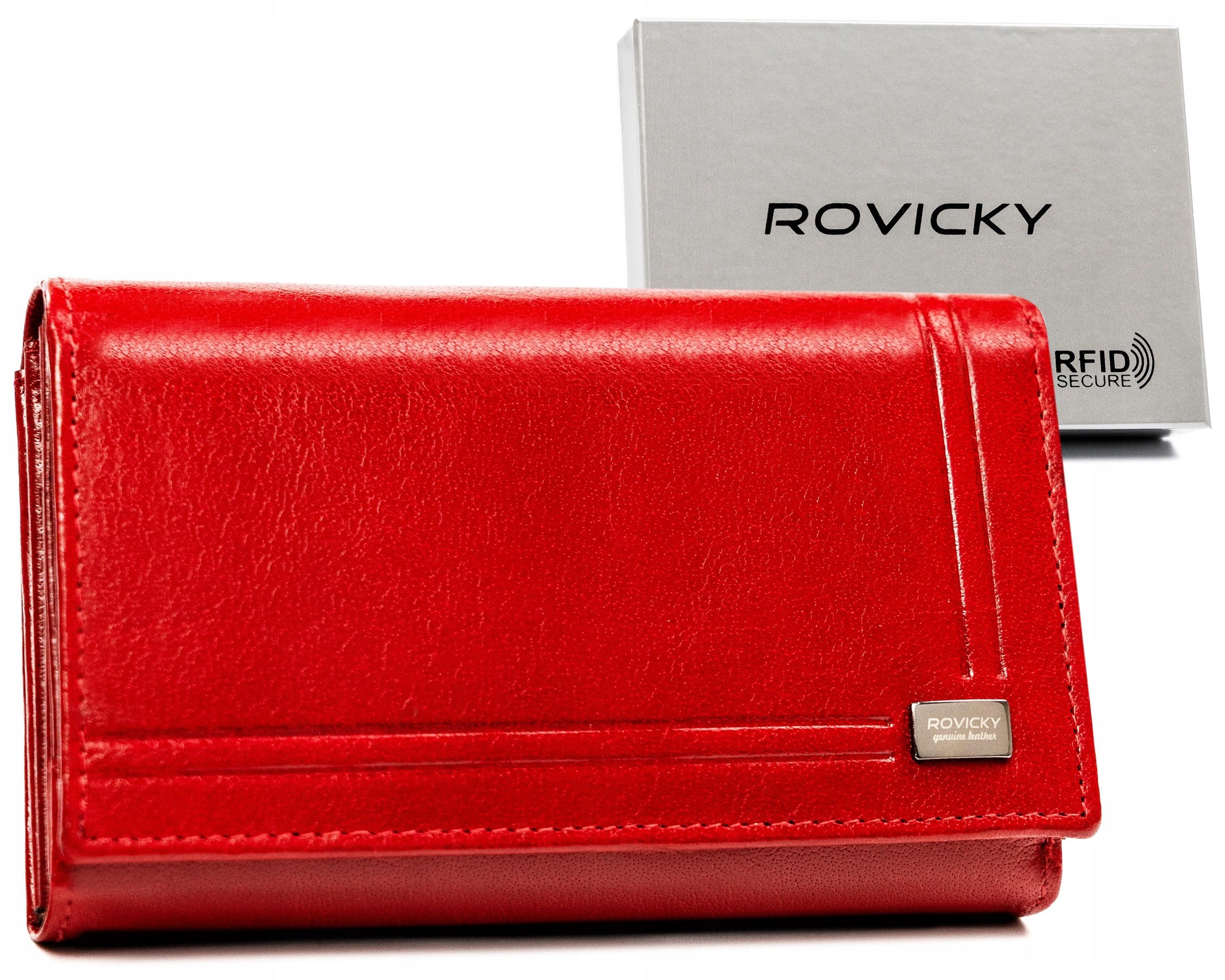 Rovicky prostorná dámská kožená peněženka na zip, přírodní kůže Rfid